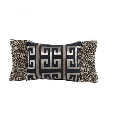 Davinci Mateo Gold With Greek Key and Stripe Design Brunch Cushion 30x40cm | Gold